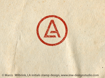 LA Initials Stamp a design graphic identity initials l la lettermark logo logomark logotype mark monogram red rubber stamp type typography visual