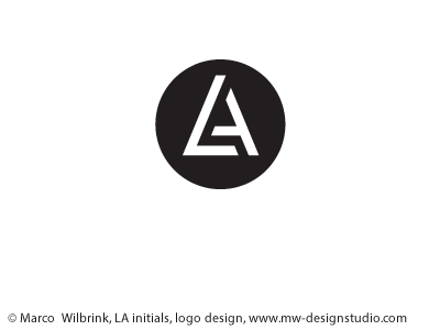 LA Initials Logo a black design graphic identity initials l la lettermark logo logomark logotype mark monogram red stamp type typography visual white