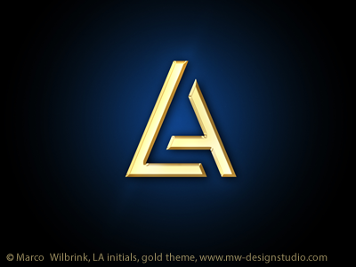 LA Initials Logo 2 a design gold graphic identity initials l la lettermark logo logomark logotype mark monogram red stamp type typography visual