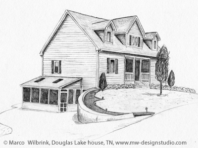 Douglas Lake House Pencil Drawing By Marco Stephano Dribbble