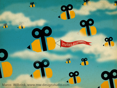 Hunie Invites Available bee bees branding clouds cs6 design designers feedback graphic hunie hunieco hunies icons illustration illustrator invitation invite invites notification recruiting sky texture vector