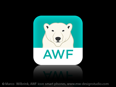 AWF Icon animal antarctic arctic awf bear brand branding design foundation friendly graphic icon design iconic illustration logo polar soft symmetrical vector wildlife