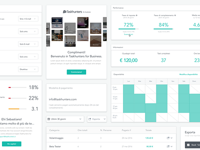 Taskhunters for business UI elements color interaction interface landing layout minimal startup ui ux web