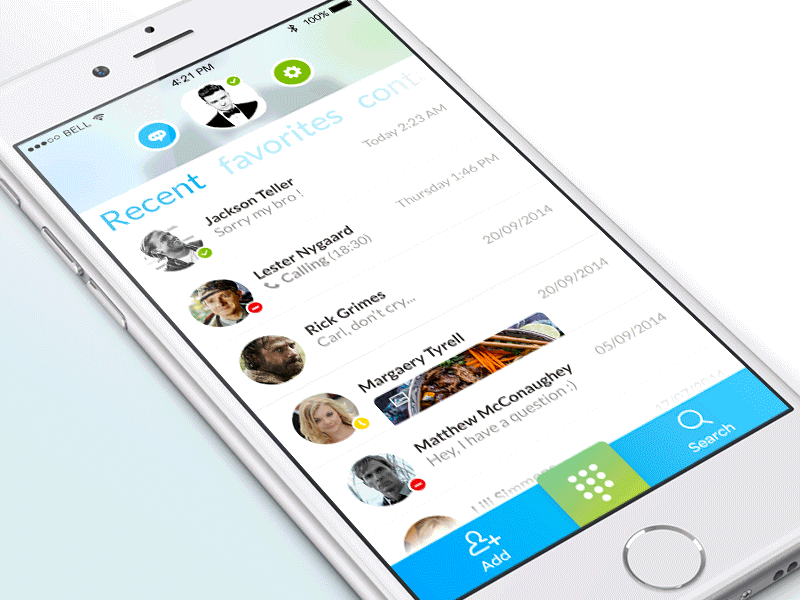 Skype app redesign app call chat icons interface mobile profil ui user ux video