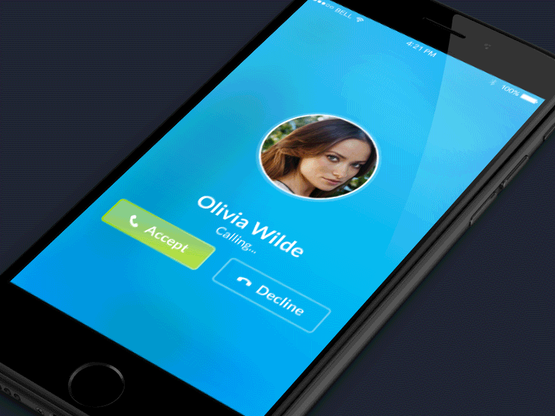 Skype app incoming call