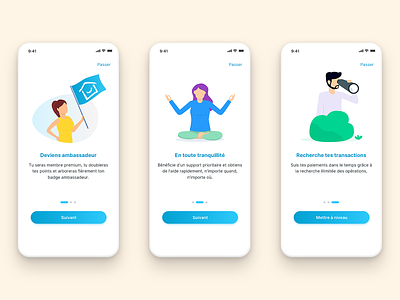Onboarding app button character flag illustration interface membership mobile search ui vector yoga zen