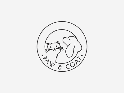 Paw &Coat cat design dog logo minimal pet simple