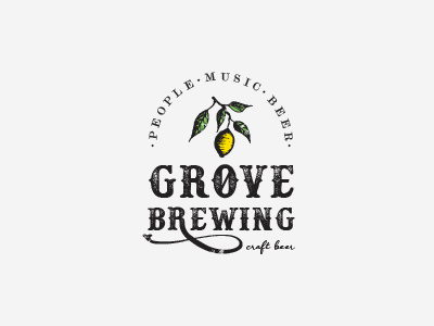 Grove Brewing beer brewing craft beer lemon logo rustic