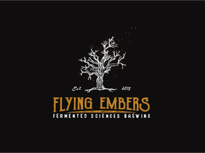 Flying Embers beer brewery brewing craft beer logo modern rustic