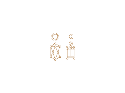 Night & Day icons lantern minimal moon network sun