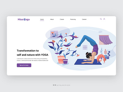 Yoga website design design illustration ui uiwebdesign website concept website design yoga yoga website
