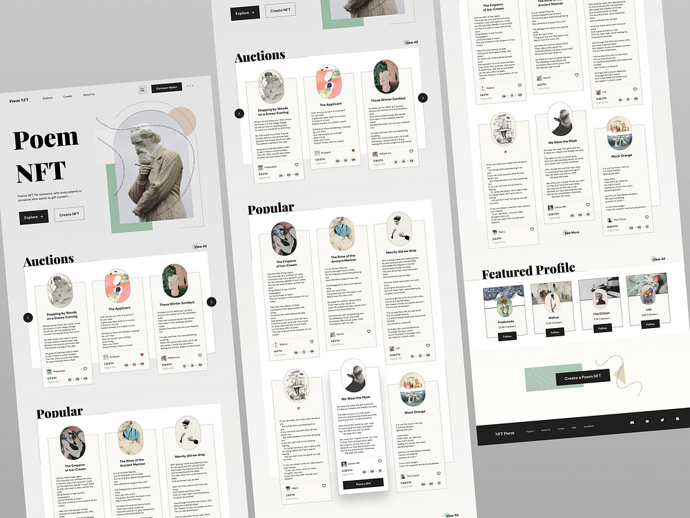 Poem NFT Marketplace by Spring Tavakoli on Dribbble