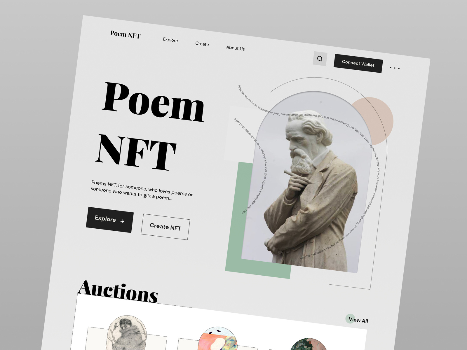 Poem NFT Marketplace by Spring Tavakoli on Dribbble