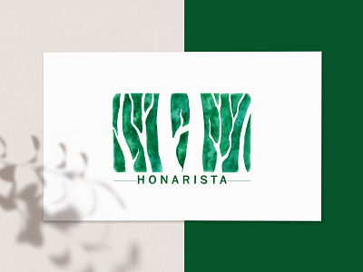 Honarista Logo art branding enviroment forest graphic green logo logo design tree watercolor