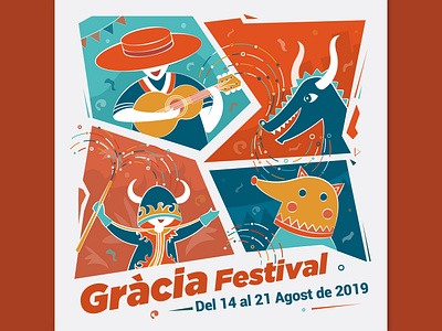 Gracia Festival in Spain branding customer design gracia illustration redesign spain vector