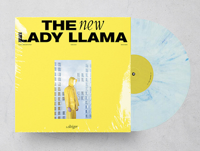 Steiger — The new lady llama album artwork bold graphic design jazz lp music typography yellow