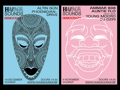 Huna events branding design logo music poster