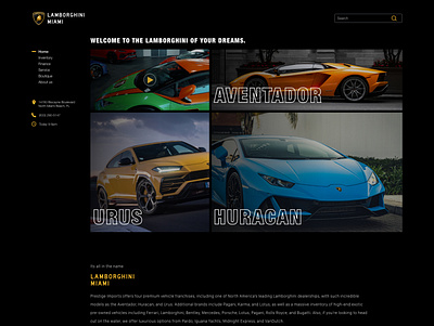 Lamborghini Miami redesign branding concept design dribbble redesign ui web