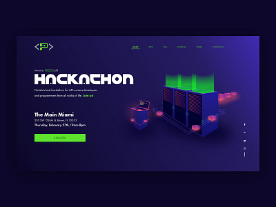 Landing Page Hackathon design icon illustration typography ui ux vector web