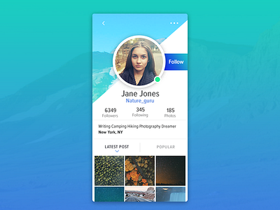 Social Profile Layout Ui #006 app profile ui ux