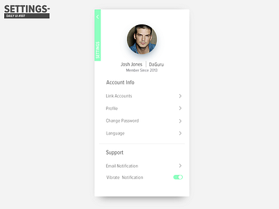 Settings #007 clean daily settings ui