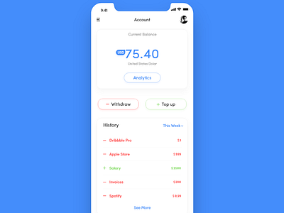 E-Wallet App app ui userinterface ux wallet