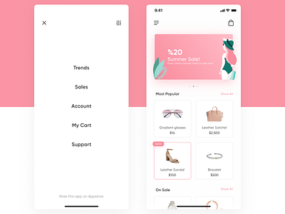 Shopping app UI + Illustration fashion illustration mobile app popular shopping app trend ui