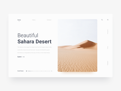 Beautiful Sahara Desert desert design interface site ui ux web white