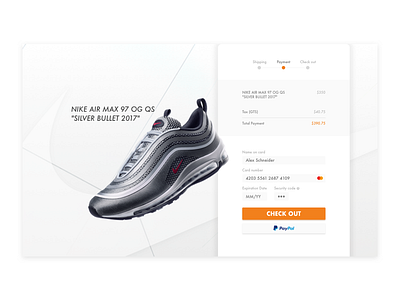 Daily UI Challenge #002_Check out page checkout clean dailyuichallenge design minimal nike nikeairmax simple uidesign uxdesign webdesign white