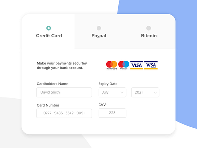 Online payment Modal bitcoin dailyui finance flat minimal modal ui ux visa web design