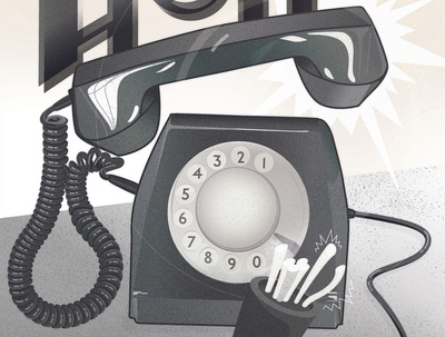 Phone halloween illustration noir phone retro texture vector