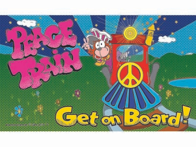 Peace Train 400 bright cartoon hopeful peace peace train pop art train vibrant whimsical