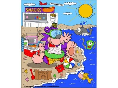 Summer Fun Cartoon Beach Design