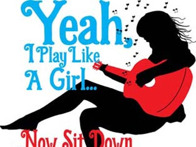 Guitar Girl cartoon art character design female musician guitar guitarist music music art play like a girl rock and roll silhouette