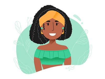 Lady in Green girl hair illustration vector woman