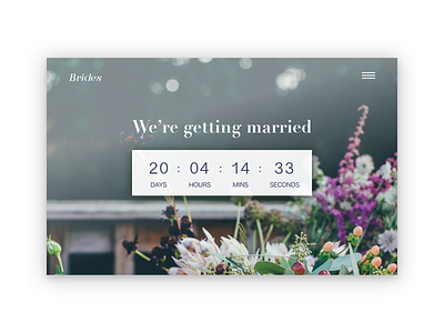 Countdown to Wedding 💍 014 bride clean countdown dailyui desktop ios timer ui ux wedding