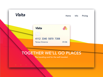 Visita, The Credit Card card credit card debit card desktop illustration landing page payment product product design travel ui