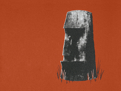 Easter Island Head drawing halftone illustration novelty screenprint screenprinting vendingmachine