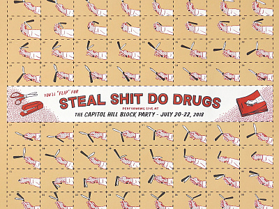 CHBP Steal Shit Do Drugs poster design drawing gigposter illustration poster screenprint screenprinting