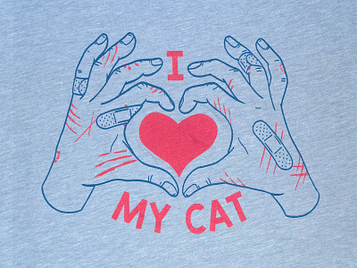 I ❤︎ My Cat T-shirt design cat cats drawing illustration screen printing screenprint t shirt