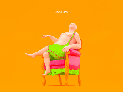 Stay At Home: Listening 3d animation c4d character covid19 design gif mixamo octane stayathome