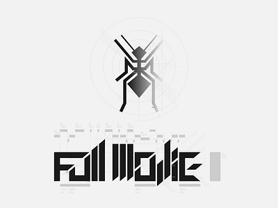 Full Movie logo adobe animal black and white bluebrint drawing greyscale illustrator logo technical typography vector wip