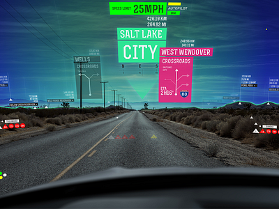 "Caronte" AR Concept ar augmented reality car city competition desert gps infographic interface motion graphics ui ux