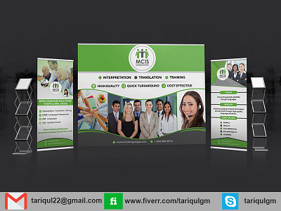 Roll Up With Backdrop backdrop banner brand identity brochure business flyer icon logo rollup stationary