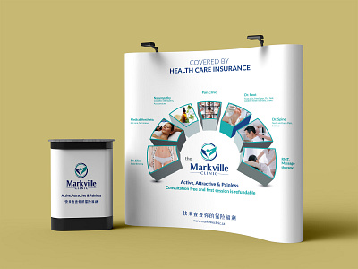 Free Trade Show Banner Stand Backdrop With Display Counter