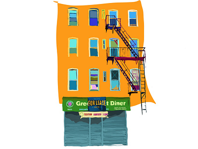 The Greenpoint Diner animation design greenpoint brooklyn greenpoint diner greenpoint diner illustration