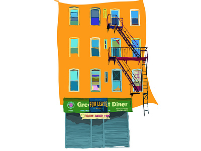 The Greenpoint Diner animation design greenpoint brooklyn greenpoint diner greenpoint diner illustration