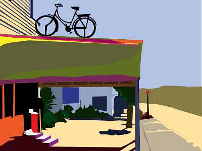 Bikeshop Entrance animation design design drawing illustration vector