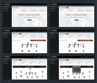 Football Play Maker App / Defense Builder app brand brand and identity branding builder defense design design language experience football process step by step ui ux uxd wizard