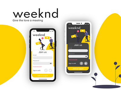 weeknd - daily 001 app application application design daily 001 daily 100 challenge daily ui dailyui design flat join us love meet minimal sign sign in sign up signup tinder ui weekend